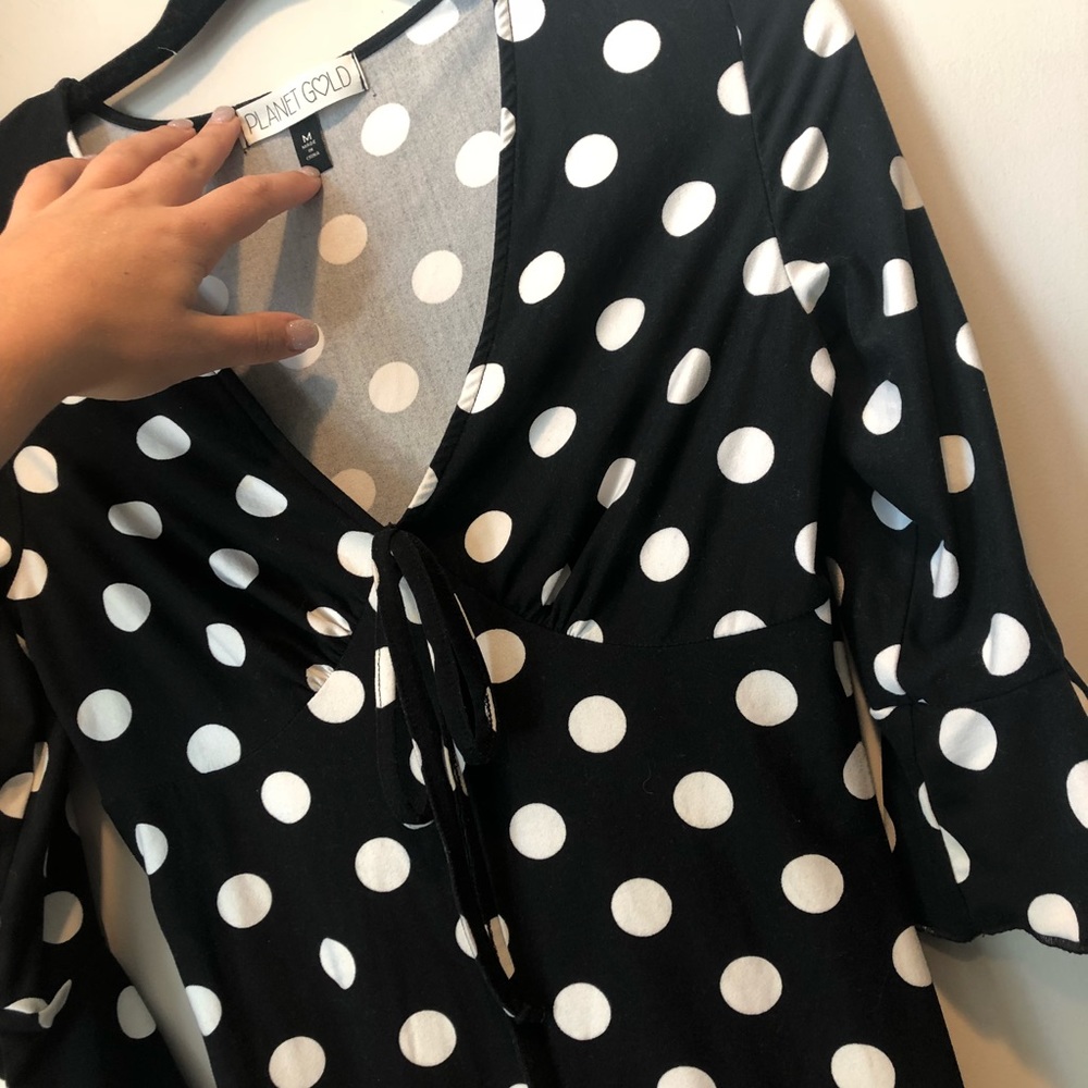 Nordstrom Planet Gold ruffled polkadot dress - Picture 3 of 5